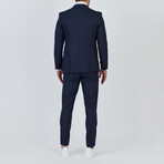 3-Piece Striped Slim Fit Notch Collar Two Button Suit // Navy Blue (Euro: 58)