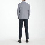 3-Piece Nailshead Slim Fit Mono Collar Two Button Suit // Navy Blue + White (Euro: 52)