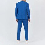 2-Piece Sharkskin Slim Fit Notch Collar Two Button Suit // Blue (Euro: 50)
