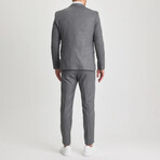 3-Piece Sharkskin Slim Fit Mono Collar Two Button Suit // Gray (Euro: 56)