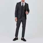 3-Piece Striped Slim Fit Notch Collar Two Button Suit // Dark Gray (Euro: 54)