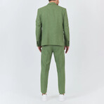 2-Piece Sharkskin Slim Fit Notch Collar Two Button Suit // Green (Euro: 46)