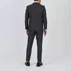 3-Piece Striped Slim Fit Notch Collar Two Button Suit // Dark Gray (Euro: 54)