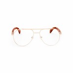 Men's // Aviator Optical Wood Frame Glasses // Silver + Brown Cherry