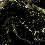 Natural Scotland Cowhide Rug // 5' X 7' (Black + Gold)