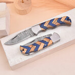 6.5" Handmade Artistic Handle // Damascus Pocket Knife