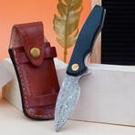 6.5" Green Micarta Handle // Ball Bearing Fast Opening // Damascus Pocket Knife