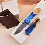 6.5" Handmade Sea Shore Themed Handle // Damascus Pocket Knife