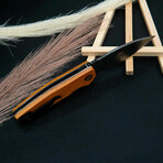 6.5" Olive Wood Handle // Ball Bearing Fast Openning // Damascus Pocket Knife