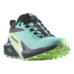 Salomon // Women's // Sense Ride 5 GTX Trail Running Shoe // Blue Radiance + Green Ash + India Ink (6)