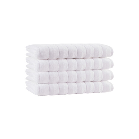 Brooks Brothers Vague // 4 Piece Hand Towels (White)