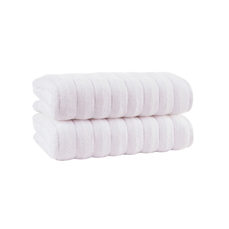 Brooks Brothers Vague // 2 Piece Bath Sheets (White)