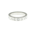 Bulgari // 18k White Gold Double Logo Diamond Ring // Ring Size: 5.75 // Store Display