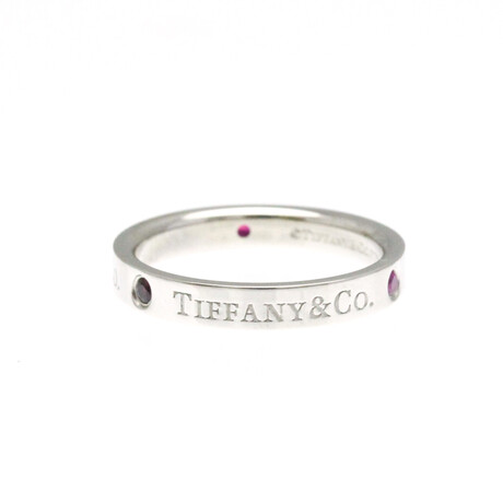 Tiffany & Co. // Platinum + Ruby Flat Ring // Ring Size: 6 // Store Display