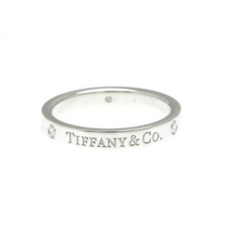 Tiffany & Co. // Platinum + Diamond Flat Ring // Ring Size: 6  // Store Display