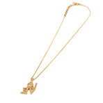 Saint Laurent // 18k Gold-Plated Metal Love Pendant Necklace // 15.15"-16.92" // Store Display