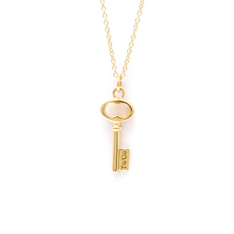 Tiffany & Co. // 18k Rose Gold Oval Key Pendant Necklace // 15.94" // Store Display