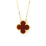 Van Cleef & Arpels // 18k Yellow Gold Vintage Alhambra Carnelian Pendant Necklace // 14.76"-16.33" // Store Display