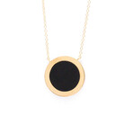 Tiffany & Co. // 18k Rose Gold T-T TWO Circle Diamond + Onyx Pendant Necklace // 15.74"-17.71" // Store Display