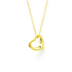 Tiffany & Co. // 18k Yellow Gold Open Heart Pendant Necklace // 15.74" // Store Display
