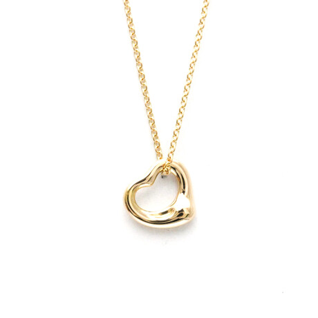 Tiffany & Co. // 18k Rose Gold Open Heart Pendant Necklace I // 15.94" // Store Display