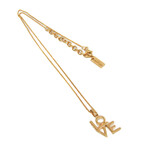Saint Laurent // 18k Gold-Plated Metal Love Pendant Necklace // 15.15"-16.92" // Store Display