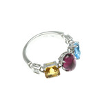 Bulgari // 18k White Gold Allegra Diamond + Amethyst + Citrine + Topaz Ring // Ring Size: 6.5 // Store Display