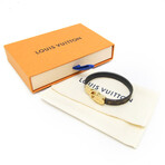Louis Vuitton // Gold-Finished Brass + Monogram Brown Canvas Fasten Bracelet // 6.29" // Store Display