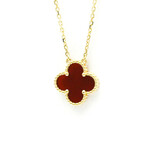 Van Cleef & Arpels // 18k Yellow Gold Vintage Alhambra Carnelian Pendant Necklace // 14.76"-16.33" // Store Display