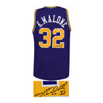 Karl Malone // Signed Purple Custom Basketball Jersey
