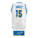 Nikola Jokic // Signed White 'The Joker' Custom Basketball Jersey