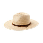 Brixton // Unisex // Field Proper Straw Hat // Natural + Brown (XS)