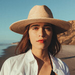 Brixton // Unisex // Field Proper Straw Hat // Natural + Brown (XS)