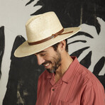 Brixton // Unisex // Field Proper Straw Hat // Natural + Brown (XS)