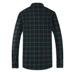 Tartan Long Sleeve Button-Up // Dark Green (S)