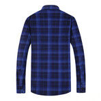 Tartan Long Sleeve Button-Up // Dark Blue (S)