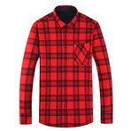 Tartan Long Sleeve Button-Up // Red (S)