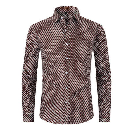 Printed Long Sleeve Button-Up // Multicolor (XS)