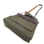 Hermes // Toile Officier Canvas + Leather Herbag // Dark Brown + Olive Green // Pre-Owned