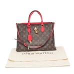 Louis Vuitton // Monogram Coated-Canvas + Leather Coquelicot Flower Tote Bag // Monogram Brown + Red // Pre-Owned