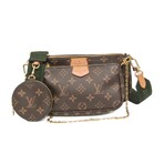 Louis Vuitton // Monogram Canvas + Leather Multi Pochette Crossbody // Olive Green + Monogram Brown // Pre-Owned