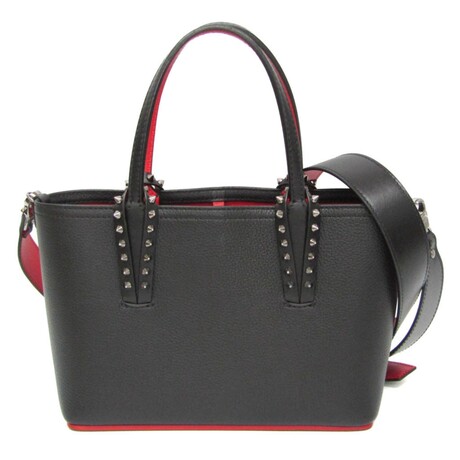 Christian Louboutin // Leather Cabata Mini Handbag // Black + Red // Pre-Owned