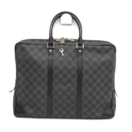Louis Vuitton // Coated-Canvas + Leather Porte-Documents Voyage Briefcase // Damier Graphite // Pre-Owned