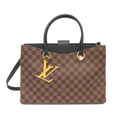 Louis Vuitton // Coated-Canvas + Leather Riverside Tote Bag // Damier Brown + Noir // Pre-Owned