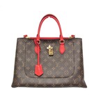 Louis Vuitton // Monogram Coated-Canvas + Leather Coquelicot Flower Tote Bag // Monogram Brown + Red // Pre-Owned