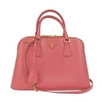 Prada // Saffiano Leather Promenade Handbag // Rose // Pre-Owned