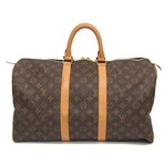 Louis Vuitton // Monogram Coated-Canvas + Leather Keepall 45 Boston Bag // Monogram Brown // Pre-Owned