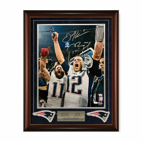 Tom Brady & Julian Edelman // New England Patriots // Signed Photo + Framed