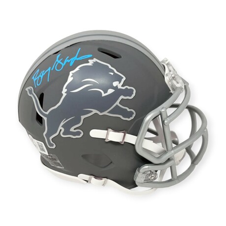 Barry Sanders // Detroit Lions // Signed Slate Mini Helmet
