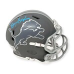 Barry Sanders // Detroit Lions // Signed Slate Mini Helmet
